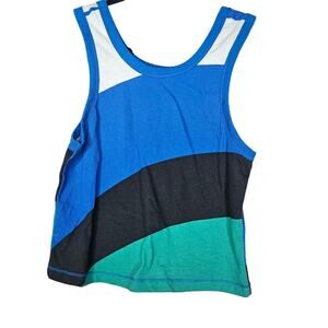 NEW no tags Free People Movement S Back To Basics Printed Tank Blue Stripe